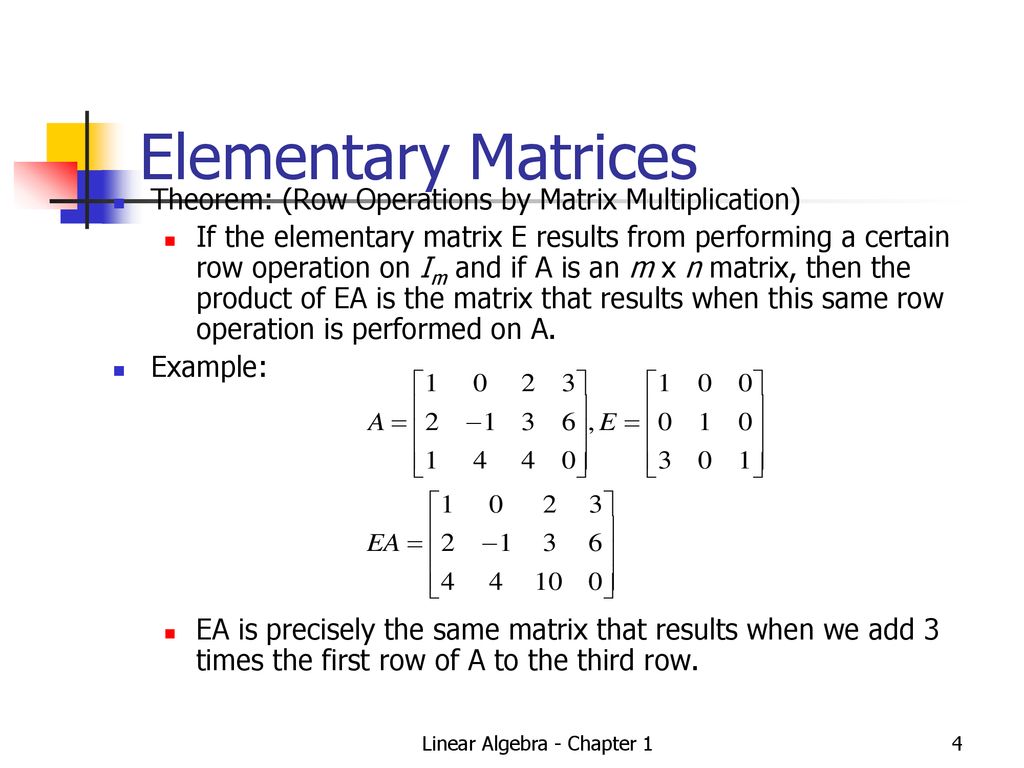 Elementary Matrix Methid For find Inverse ppt download